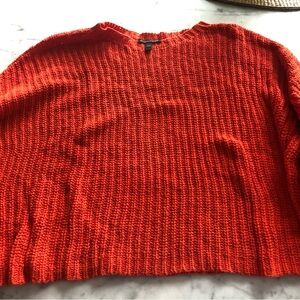 Eileen Fisher Vibrant Orange Crew Neck Sweater